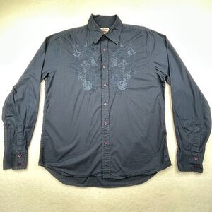 Rare Vintage brand men's Large Embroidered Button-Down Shirt